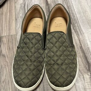 A New Day Quilted Slip-On Shoes - Olive